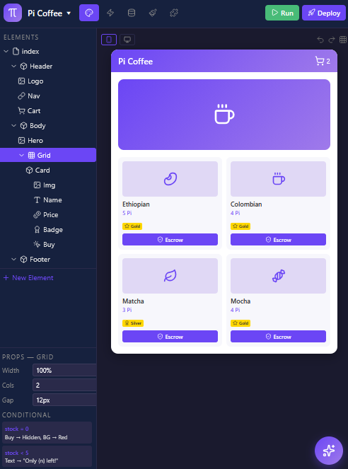 Pi Visual Builder Preview